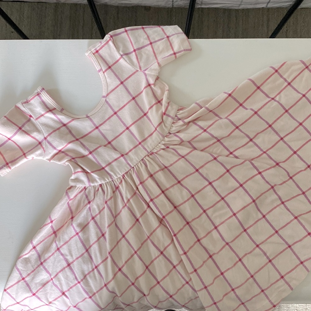 Alice + Ames blush windowpane dress